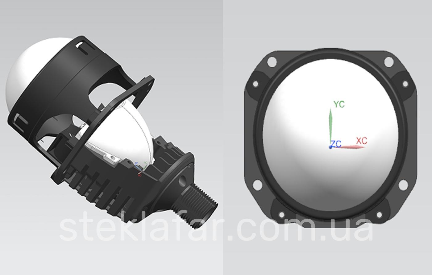 Bi-LED линзы 2,5" на 6+1 чипов 43W/52W 149 мм